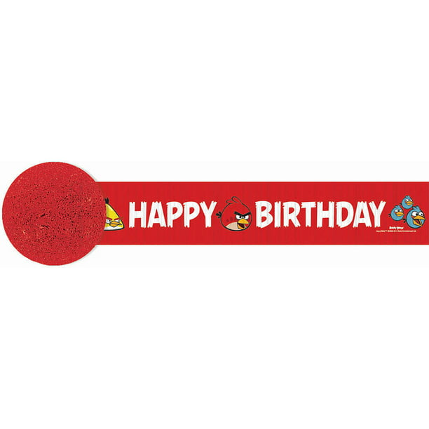 ANGRY BIRDS CREPE PAPER STREAMER ~ Birthday Party Supplies Decorations Red Game